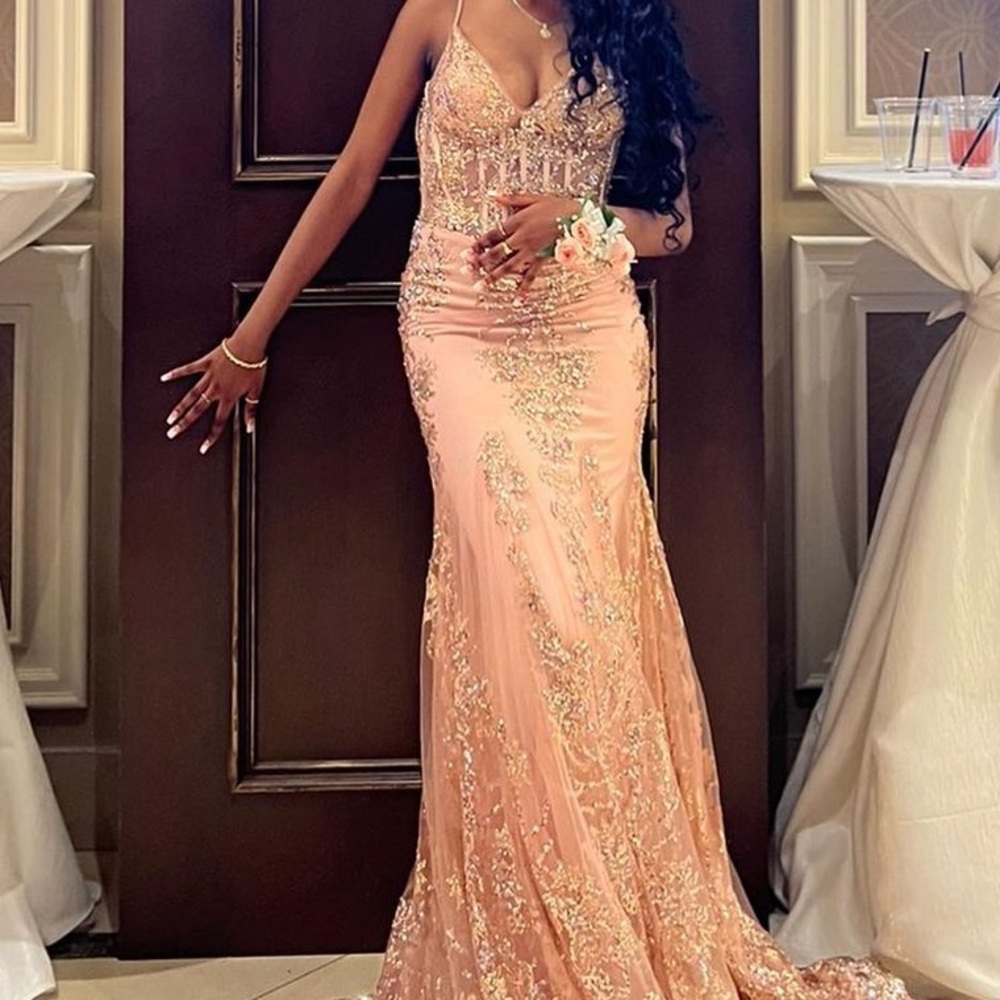 Rose gold prom dress
